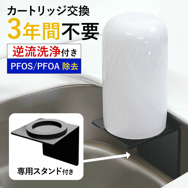 【ふるさと納税】 浄水器 ビューク 3年間交換不要 逆流洗浄付【本体＋専用 スタンド 壁掛けセット シール付き取付簡単！】 ＼ 浄水器 置き場に困らない ／ フッ素 PFAS PFOS PFOA 除去 蛇口 蛇口直結 据え置き型 省スペース beaq ドリームバンク シンプルの研究 岐阜県