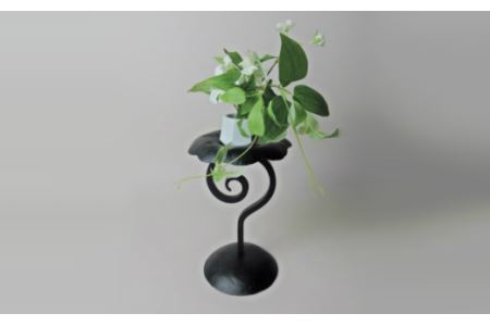 蓮華燭台 専用台座セット【燭台 花台 蓮の花 お香立て インテリア おしゃれ 鉄 セット 台座 お香 蠟燭 ロウソク 受注生産 ギフト 贈り物 島根県 安来市】
