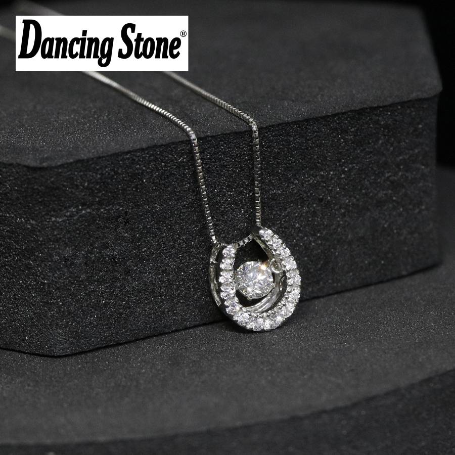 ＜Crossfor＞ダンシングストーン/プラチナダイヤモンド馬蹄ペンダント　＊ダイヤモンド0.2ct　PD-0008