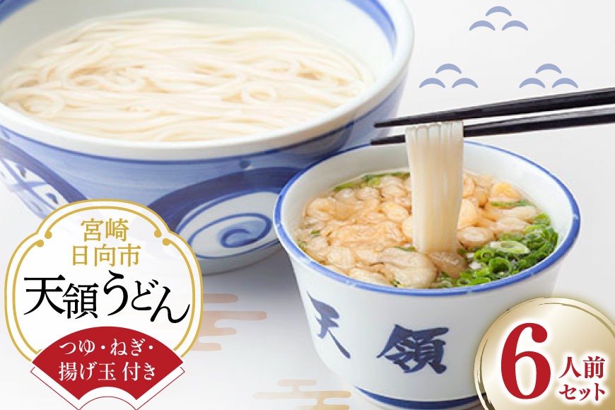 うどん 生麺 天領うどん つゆ ねぎ 揚げ玉 付き 6人前 セット [天領うどん本店 宮崎県 日向市 452061557] ウドン 釜揚げ 釜揚げうどん