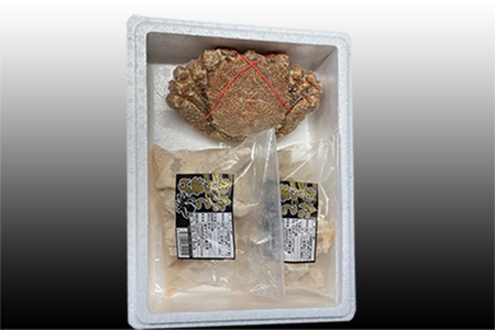 毛かに400g前後～550g前後×1尾、たこ唐揚げ250g×2P C-76046