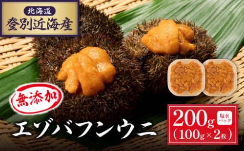 北海道 登別近海産　無添加　極上エゾバフンウニ塩水パック200g ※2025年6月よりお届け