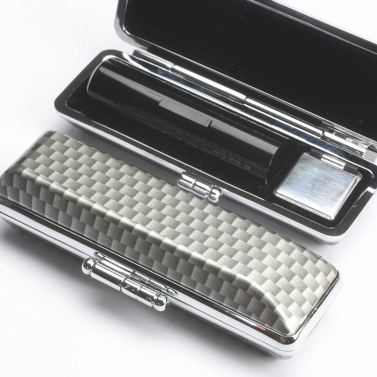 【ふるさと納税】【実印や銀行印に使用可能】黒水牛とグラデーションケースの印鑑1本セット 男性用 女性用　新潟県 阿賀野市