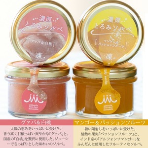 【期間限定】スイーツギフト！新感覚アイス”濃厚とろみソルベ” 4種のこだわり素材を使用 ソルベ詰め合わせ♪計8個 ギフト 夏 スイーツ シャーベット 冷菓 セット 詰め合わせ 果物 フルーツ デザート