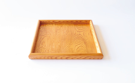 【屋久杉で創った】お盆トレー(正方形)(高橋工芸/022-1872) 工芸品 おぼん トレー おしゃれ シンプル シック 小物 キッチン 食卓 屋久杉 杉 木 木工 木材 インテリア 装飾 家 リビン