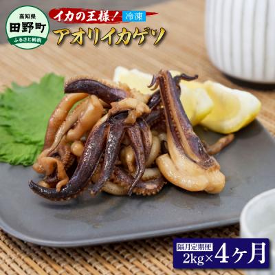 ふるさと納税 田野町 【四国一小さなまち】アオリイカのゲソ　2kg(500g×4パック)★4ヶ月定期便★隔月発送