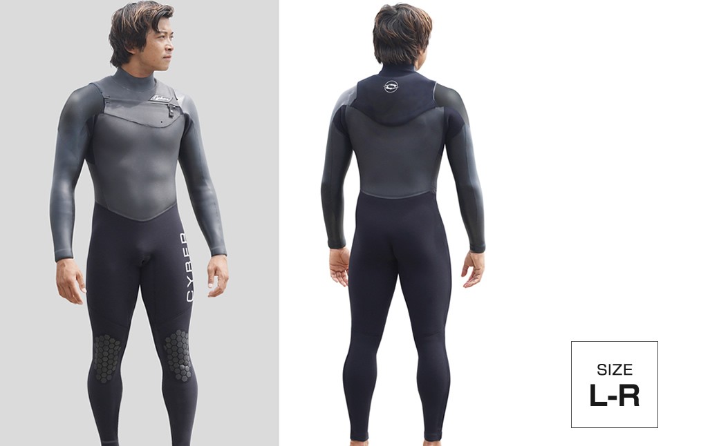
ウエットスーツ CYBER 5/3mm起毛　 CHEST-ZIP フルスーツ WINTER仕様　L-Rサイズ
