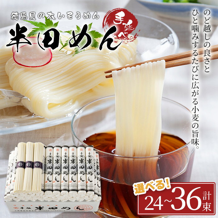 【ふるさと納税】＜選べる内容量＞手延半田めん(120g×24〜36束／計2.88〜4.32kg) 半田そうめん 乾麺 小麦 手延べ そうめん 素麺 麺 詰め合わせ 小分け 選べる 簡単調理 グルメ【tr14-01】【小野製麺】