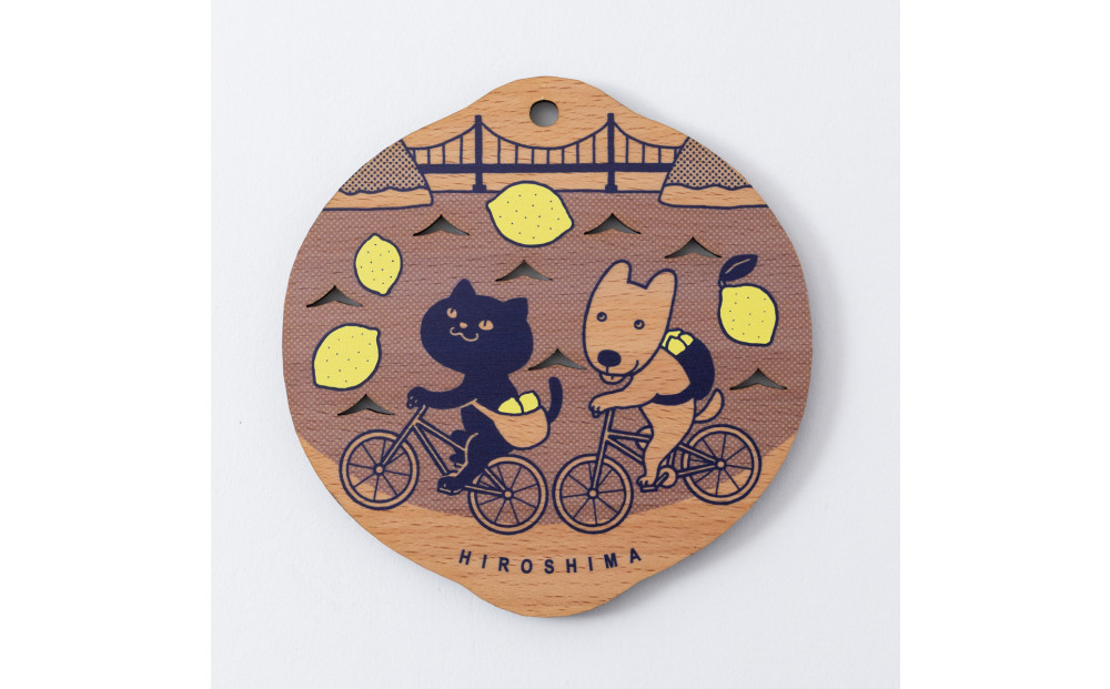 Ten＆O　木製プレートコレクション しまなみサイクリング × 広島お好み焼き　各1枚 合計2枚入り