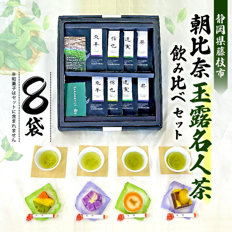 【ふるさと納税】 お茶 8袋 飲み比べ セット 朝比奈 玉露 名人茶 農林水産大臣賞 前島東平 前島信也 前島達実 遠藤昇 4種 各 2袋 伝統 静岡茶 日本茶 緑茶 国産 静岡県産 藤枝 薮崎園 高級茶 贈答用 ギフト 健康 カテキン 茶葉 老舗 茶園 藤枝市 静岡県