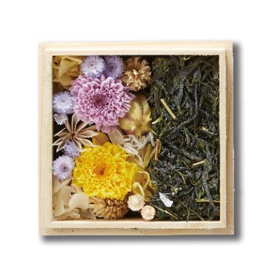 ふるさと納税 宇治市 【お花とお茶葉のアレンジメント】茶和花(源氏物語)イエロー