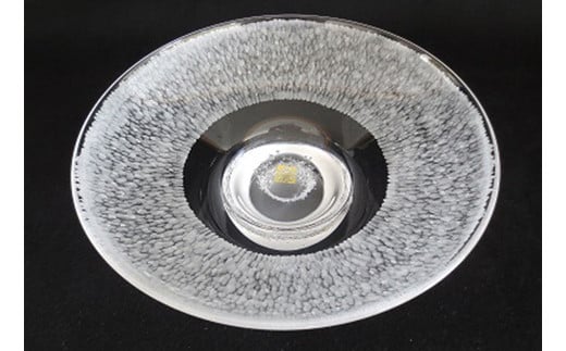 ＜ガラス作家 池本美和＞皿「Raindrops」No2 吹きガラス 硝子 ガラス 皿 池本美和 贈り物 ギフト  工芸品 F6L-498