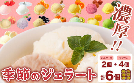 季節のジェラート 6種セット(ミルク・桃+ランダム4種)《30日以内に出荷予定(土日祝除く)》｜アイスアイスアイスアイスアイス