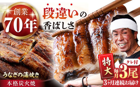 【定期便】 うなぎ うなぎ蒲焼き 特大3尾 NAK016 全3回