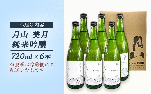 月山 美月 純米吟醸 720ml × 6本 【 6本セット 吟醸酒 日本酒 地酒 吉田酒造 老舗 美味しい 食中酒 おすすめ 旨口 お酒 贈り物 ギフト ご自宅用 島根県 安来市】【44-YF-53】