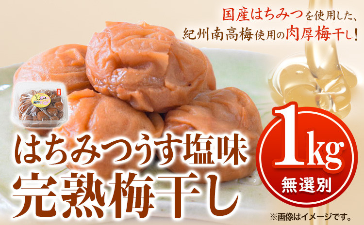 
                  梅干し 紀州南高梅 使用 はちみつ うす塩 味 完熟 梅干し 無選別 1kg 《90日以内に出荷予定(土日祝除く)》日高町厳選館 和歌山県 日高町 梅干 梅 紀州 南高梅 はちみつ 蜂蜜 おかず 送料無料
                