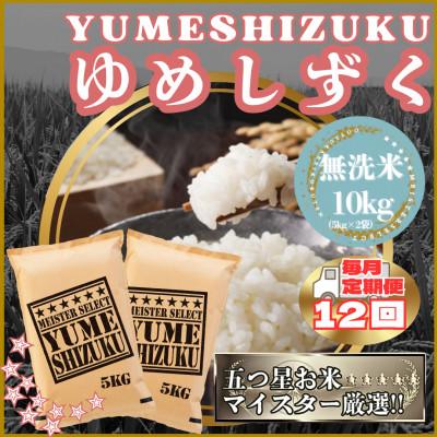 ふるさと納税 江北町 【毎月定期便】【無洗米】『夢しずく』10kg【5kg×2袋】(江北町)全12回