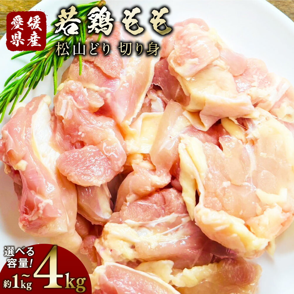 【ふるさと納税】【選べる容量】松山どり 若鶏もも 切り身 1パック約500g〈選べる〉 1kg / 1.5kg / 2kg / 3kg / 4kg 小分け 2パック 3パック 4パック 6パック 8パック 鶏肉 お肉 モモ肉 焼き料理 揚げ物 煮物 冷凍 愛媛県産 国産 送料無料 (772)(773)(774)(775)(776)