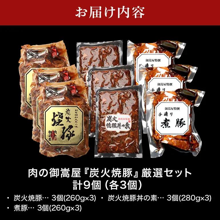 チャーシュー 焼豚 焼豚丼の素 煮豚 厳選セット 3種 計9個（各3個）