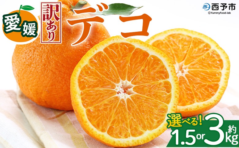 
                  ＜【訳あり】愛媛県産 デコ 約1.5kg／3kg＞『2027年2月上旬～6月下旬迄順次発送予定』 選べる 容量 内容量 わけあり でこぽん デコポン みかん 蜜柑 訳あり 果物 くだもの フルーツ ミカン 果汁 国産 特産品 株式会社三代目みかん職人 愛媛 西予市【冷蔵】
                
