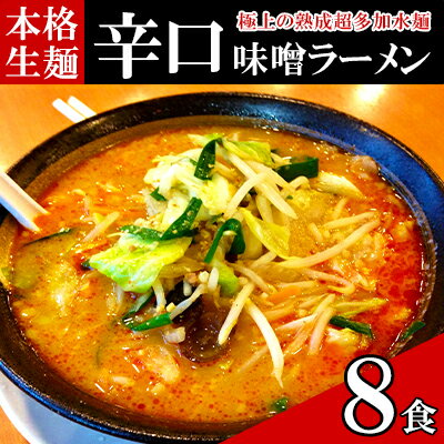 【ふるさと納税】只見生らーめん 8食 【辛口味噌スープ付】 ラーメン 本格 生麺 太麺 熟成多加水麺 ご当地ラーメン 冷蔵
