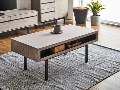 【開梱・設置】ロゼッタ 100cm センターテーブル（グレーC-106）　AX009