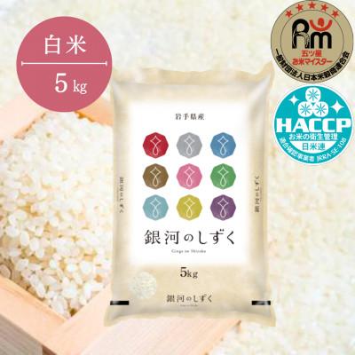 ふるさと納税 一関市 銀河のしずく 5kg【白米】