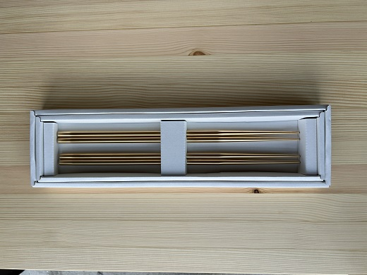 
6角ステンレス製箸30cm ゴールド FC016237
