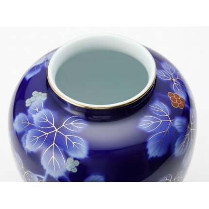 有田焼 呉須ブドー 8号 花生【深川製磁】花瓶 花器 壺 インテリア 伝統工芸 縁起柄 A120-29_イメージ4