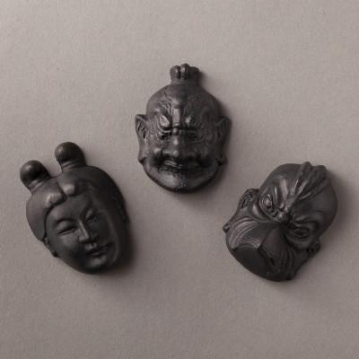 ふるさと納税 奈良市 『奈良墨』 香り墨Asuka 伎楽面　3種セット |  | 01
