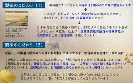 天日干し２年 火入れしない生の塩 「極楽塩」 1kg×20袋 金箔 貝カルシウム入り 食べる楽しさを極め 食塩 食卓塩 海塩 調味料