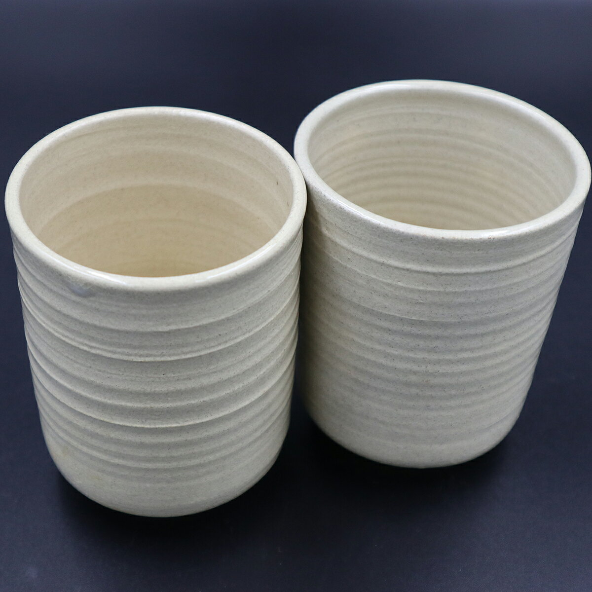 【ふるさと納税】湯呑 湯呑み 茶碗 灰白色 2個 セット 陶器 焼火窯