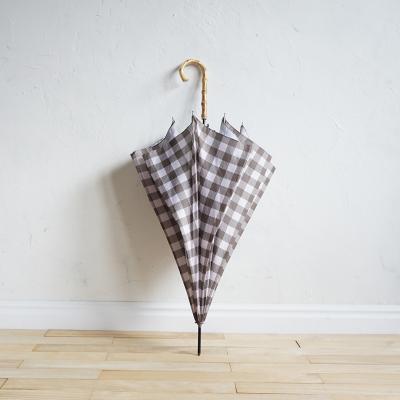 ふるさと納税 小牧市 ジャンプ長傘 日傘 雨傘 晴雨兼用傘 UVカット(ブロックチェック　ブラウン)[096A18-11] |  | 03