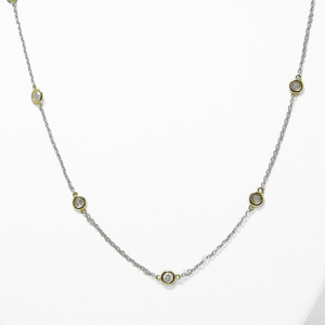 PT850/K18イエローゴールド「2カラット」ステーションダイヤネックレス【2ct-90-4】