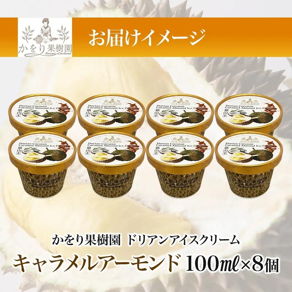 【予約受付】ドリアン ココナッツ キャラメルアーモンド アイスクリーム 100ml 8個 かをり果樹園 静岡県 沼津市