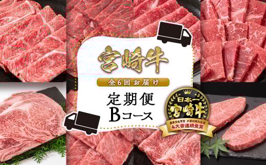 【６ヶ月定期便】宮崎牛Bコース 牛肉 焼肉 すき焼き ステーキ等 ミヤチク 内閣総理大臣賞4連覇＜47-21b＞すき焼肉 すき焼き肉
