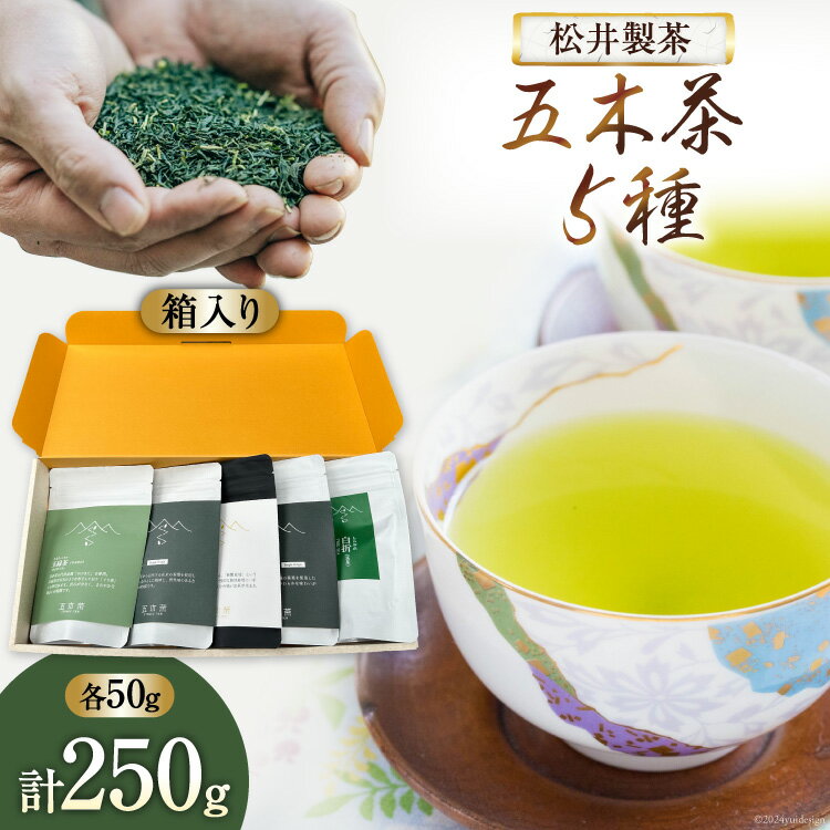 【ふるさと納税】 【栽培期間中農薬・化学肥料不使用】お茶 五木茶50g×5種セット 計250g [松井製茶 熊本県 五木村 51120217] セット 緑茶 茶葉 冠茶 玉緑茶 在来種 かなやみどり 白折 五木茶