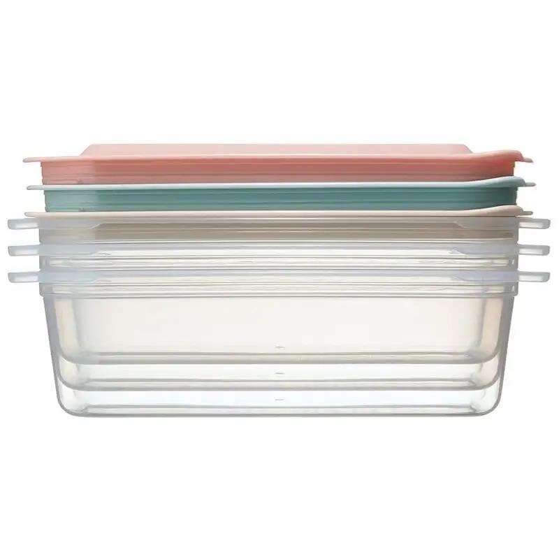 保存容器[700ml]3個セット●アソート● キッチン 保存 食材保存 お弁当箱 ランチボックス 容器 フードコンテナ 電子レンジ対応 保存容器 シンプル かわいい 3色〈スケーター株式会社〉   4