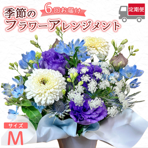 【6回定期便】 季節のフラワーアレンジメント （M） | 発送月固定 花 お花 生花 フラワー フラワーアレンジメント 花束 花の定期便 定期便 6回 配送地域限定 京都府 綾部市