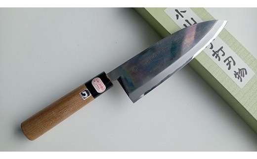 
                  小山本手打刃物　青紙鋼　出刃包丁　磨　6寸　(片刃)【熊本県伝統的工芸品】_U28-0352
                