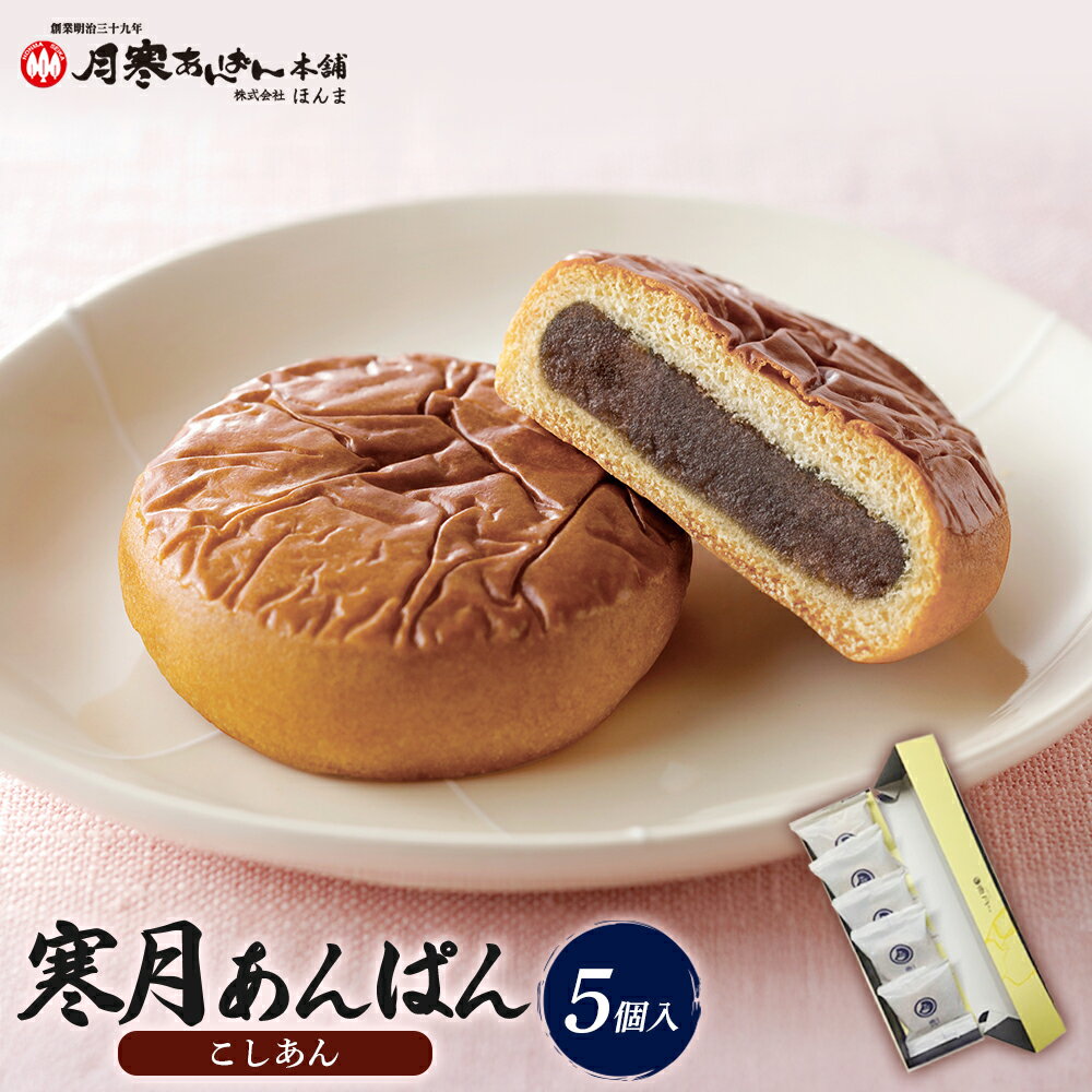 【ふるさと納税】寒月あんぱん5個入（こしあん） 月寒 5個入り（こしあん）×1箱 月寒あんぱん本舗 月寒あんぱん あんぱん あんこ こしあん ほんま オリジナル 北海道 ふるさと納税 恵庭市 恵庭 お取り寄せ スイーツ 和菓子【17002602】