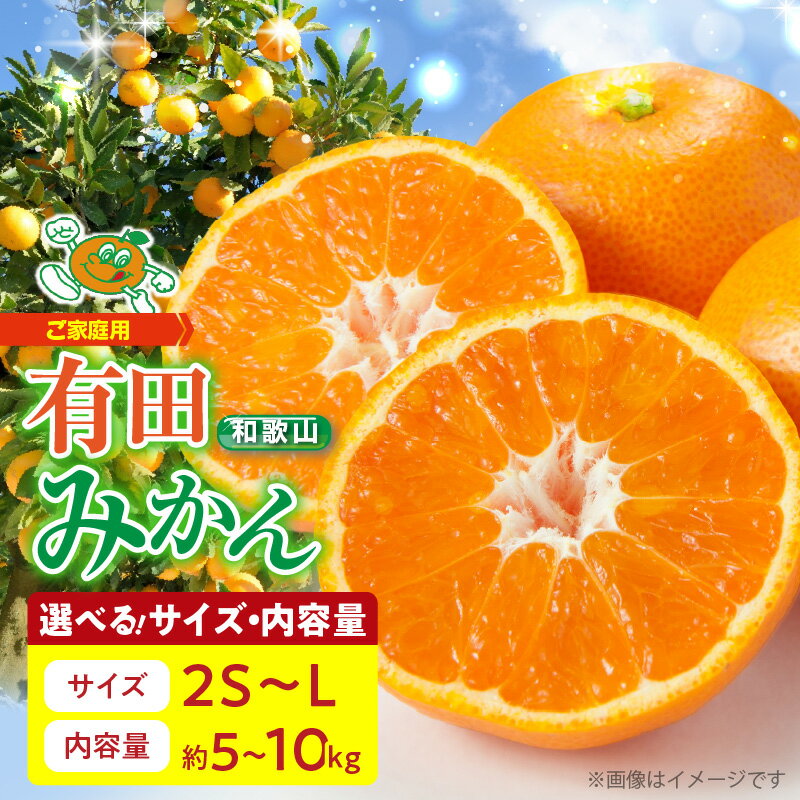 【ふるさと納税】【限定】 【2026年先行予約】 【ご家庭用】 和歌山 有田みかん 選べるサイズ & 容量 2S ～ Lサイズ 5kg 10kg 【湯浅町】 【ミカン 蜜柑 柑橘 温州みかん 有田】