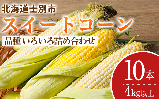 ＜期間限定＞天塩川源流スイートコーン 品種いろいろ詰め合わせ (10本) 【2026年8月下旬より順次発送】 北海道産 北海道 士別市 とうもろこし トウモロコシ とうきび コーン 野菜 産地直送 【