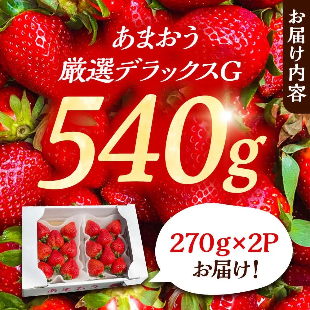 【先行予約】【2月-4月発送】農家直送 あまおう 厳選デラックスG 270g以上×2P 土耕栽培 VAB015 果物 あまおう