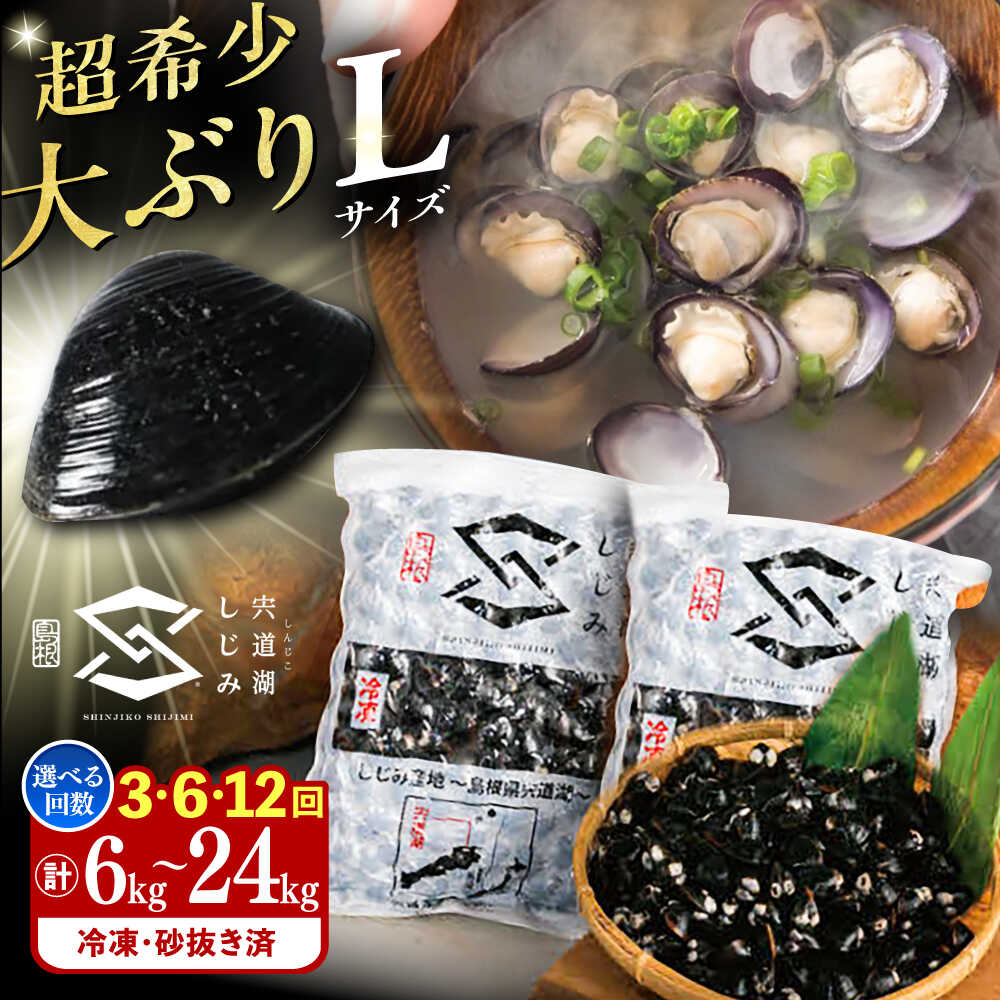 【ふるさと納税】【選べる 定期便】地元でも入手困難なレアサイズ！ Lサイズ 宍道湖産ヤマトシジミ(冷凍砂抜き済み)1kg×2袋(2kg) 島根県松江市/宍道湖漁業協同組合[ALAZ009]｜定期便 3回 6回 12回 人気 おすすめ しじみ シジミ 蜆 しじみ汁 味噌汁 みそ汁 冷凍