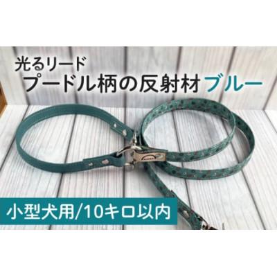 ふるさと納税 阿見町 【小型犬用10kgまで】光るリード プードル柄の反射材(ブルー)(40-11)