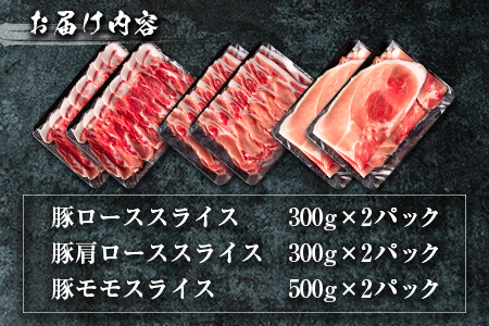 宮崎県産 豚しゃぶしゃぶ三種盛り食べ比べセット 合計2.2kg ※ご入金月の翌月中に出荷【B584】