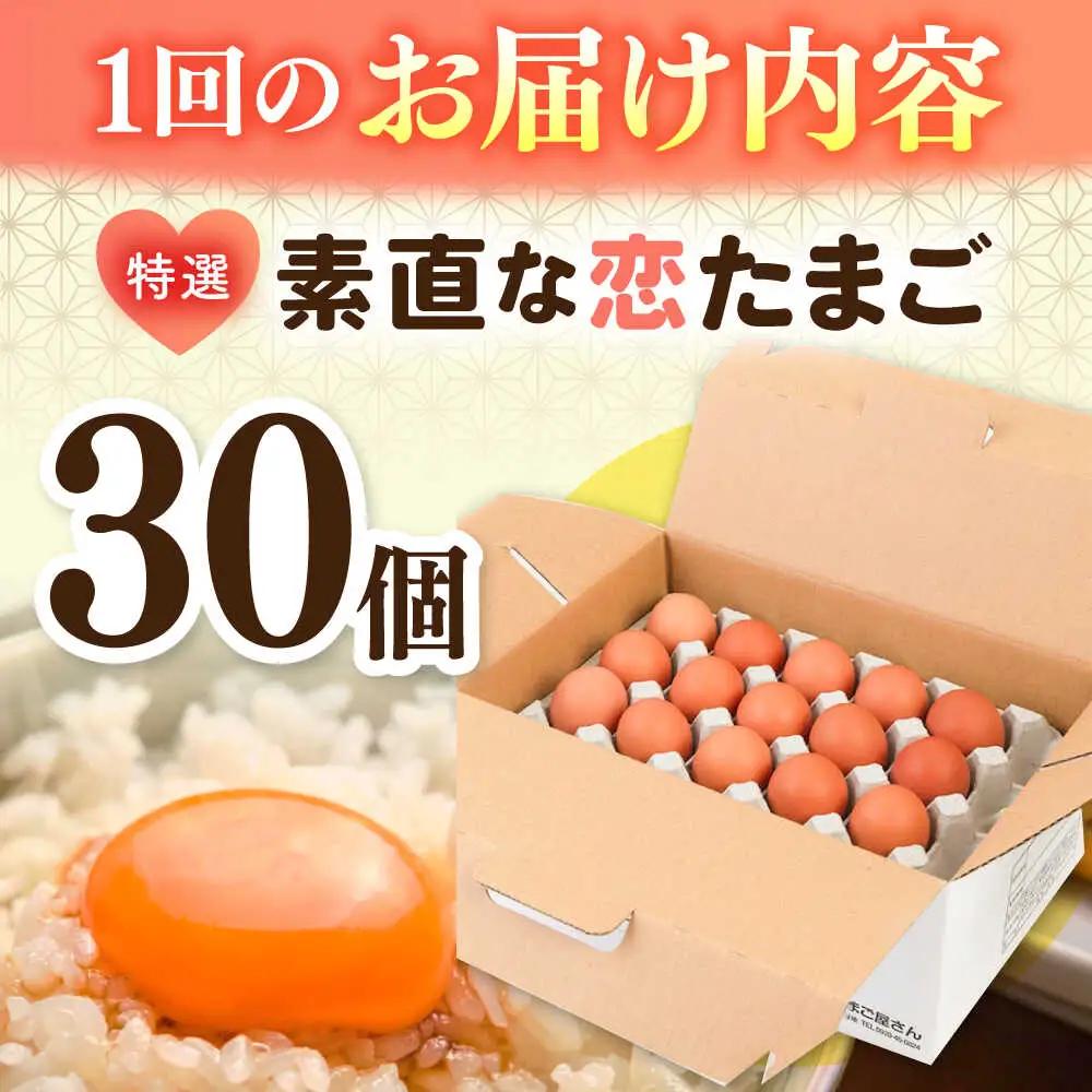 【全3回定期便】【特選卵】素直な恋たまご 30個 [JAP019]