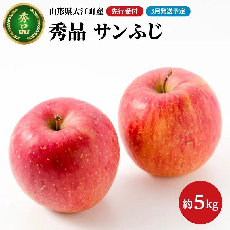 《先行受付》【2027年3月発送予定】 サンふじ約5kg・秀品【大江町産・山形りんご・大地農産】 028-034