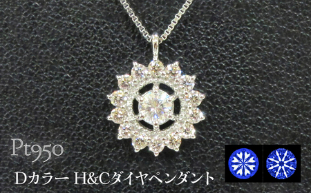 Pt950 Dカラー H&Cダイヤペンダント SWCB009-pt